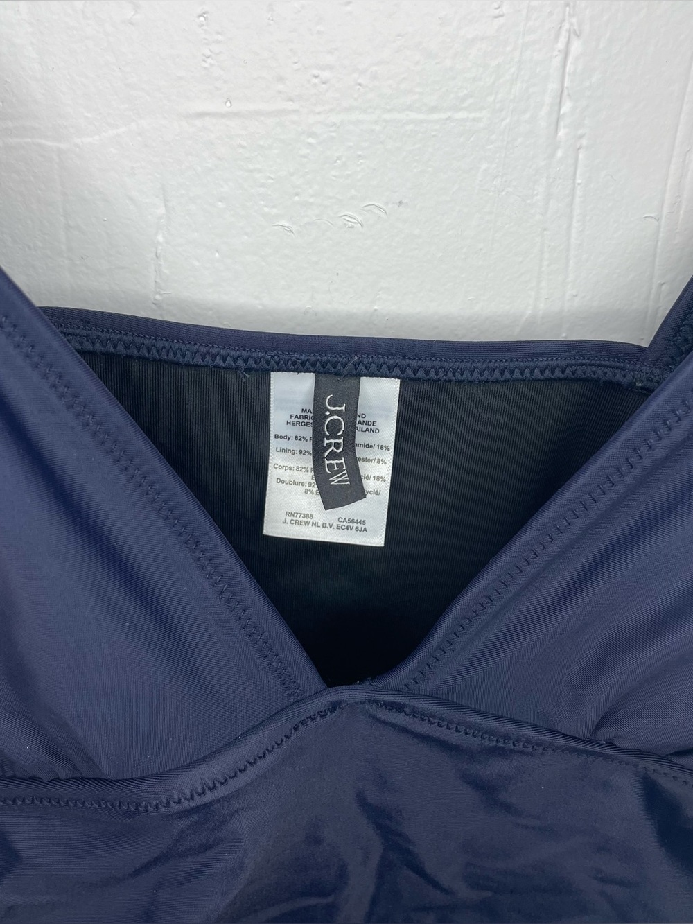 J.Crew Ruched plunge one-piece swimsuit in Navy Size 16 - Picture 4 of 9